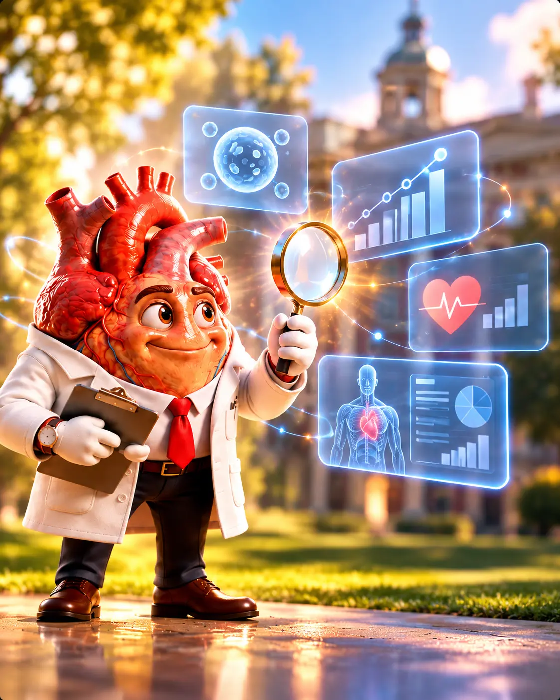 Dr. Tum Tum analisando dados e contexto em saúde cardiovascular